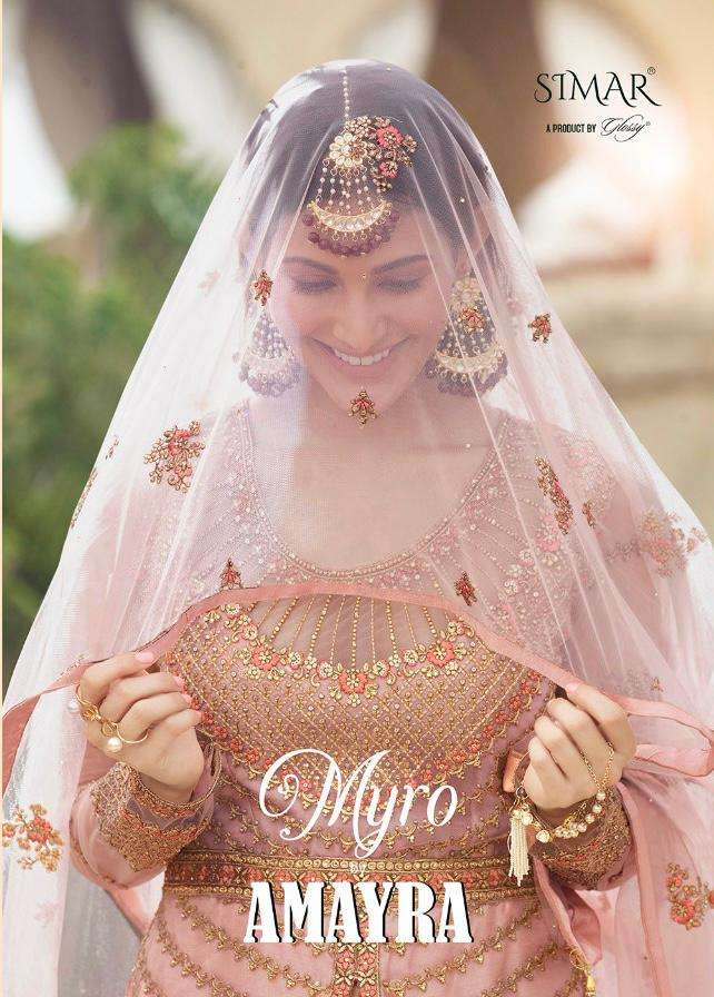 AMYRA DESIGNER MYRO NET EMBROIDERY REGAL HEAVY LOOK LEHNGHA CATALOG