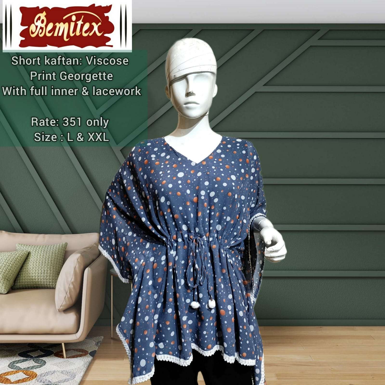 BIPSON BEMITEX SHORT KAFTAN VISCOSE INNOVATIVE LOOK TOP CATALOG