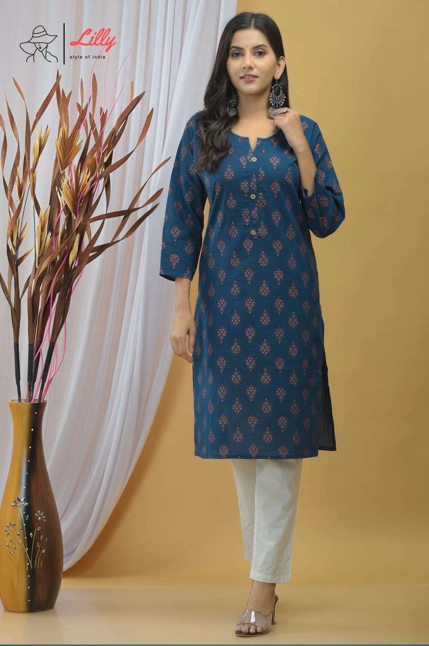 LILLY STYLE OF INDIA KRISHA 8 COTTON ELEGANT TOP WITH PANT SIZE SET