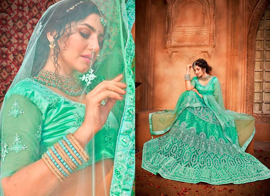 MRUDANGI MAHARANI NET SATIN ELEGANT LOOK LEHNGHA CATALOG