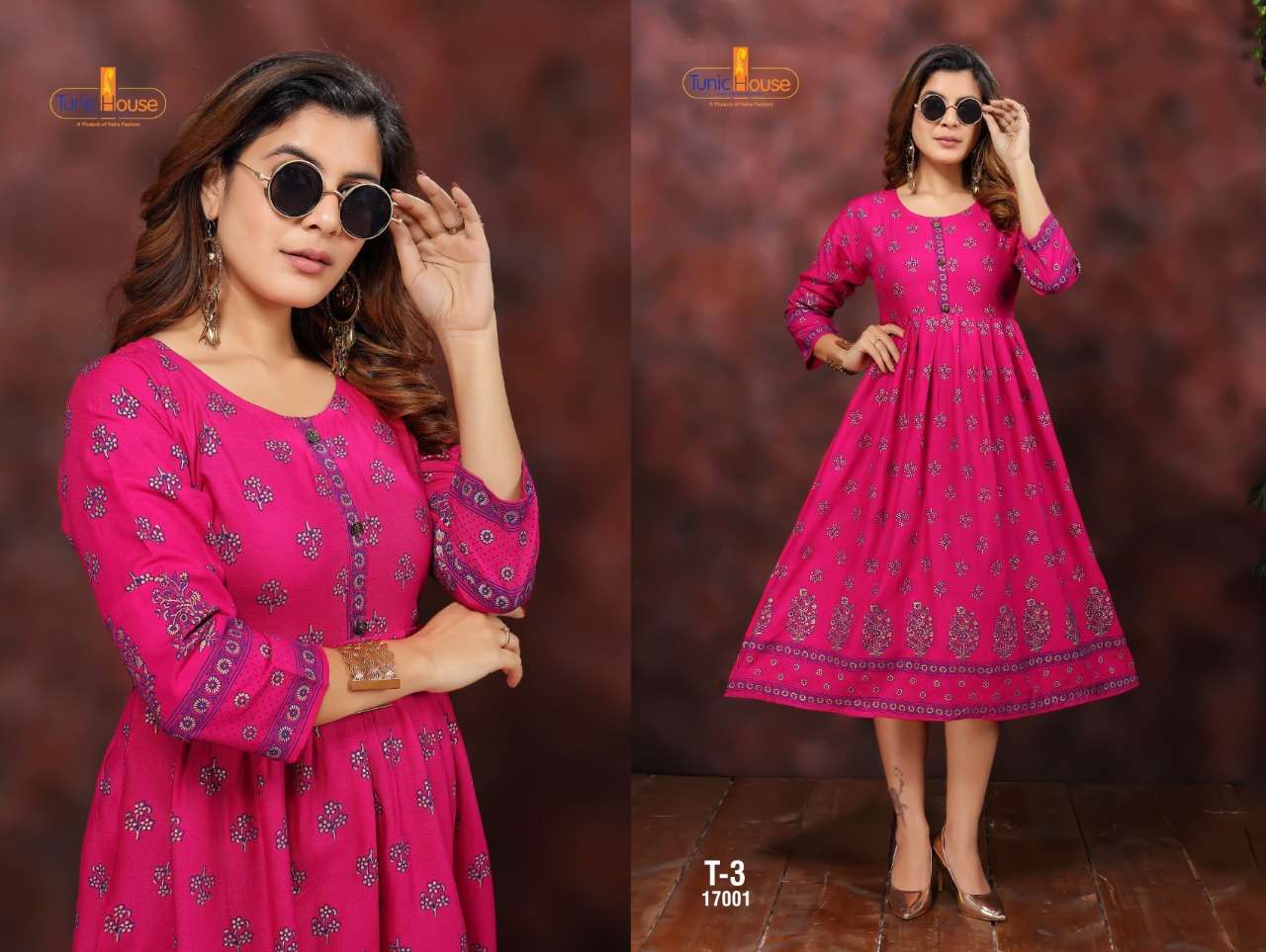 TUNIC HOUSE T 3 RAYON CLASSIC TRENDY LOOK KURTI CATALOG