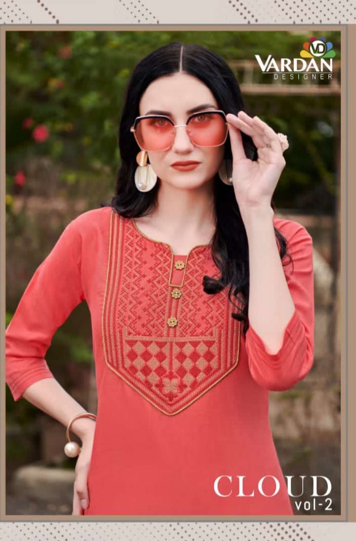 VARDAN DESIGNER CLOUD VOL 2 COTTON ELEGANT KURTI CATALOG