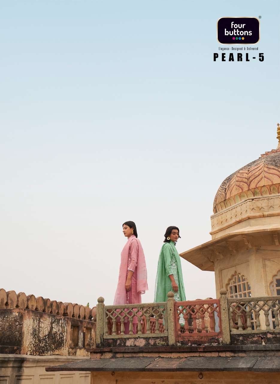 FOUR BUTTONS PEARL 5 VISCOSE NEW AND MODERN STYLE TOP BOTTOM WITH DUPATTA CATALOG