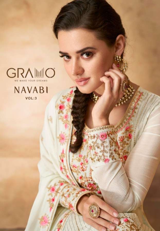 GRAMO NAVABI VOL 3 FOX JORJET INNOVATIVE STYLE TOP BOTTOM WITH DUPATTA CATALOG