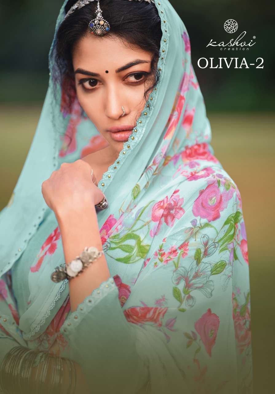 LT KASHVI CREATION OLIVIA VOL 2 CHIFFON BEAUTIFULL PRINT SAREE CATALOG