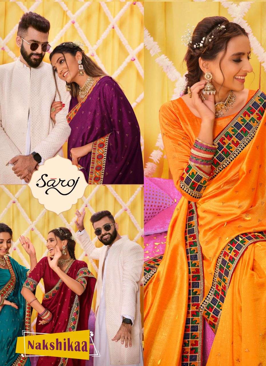 SAROJ SAREE NAKSHIKAA SILK FESTIVE LOOK SAREE CATALOG