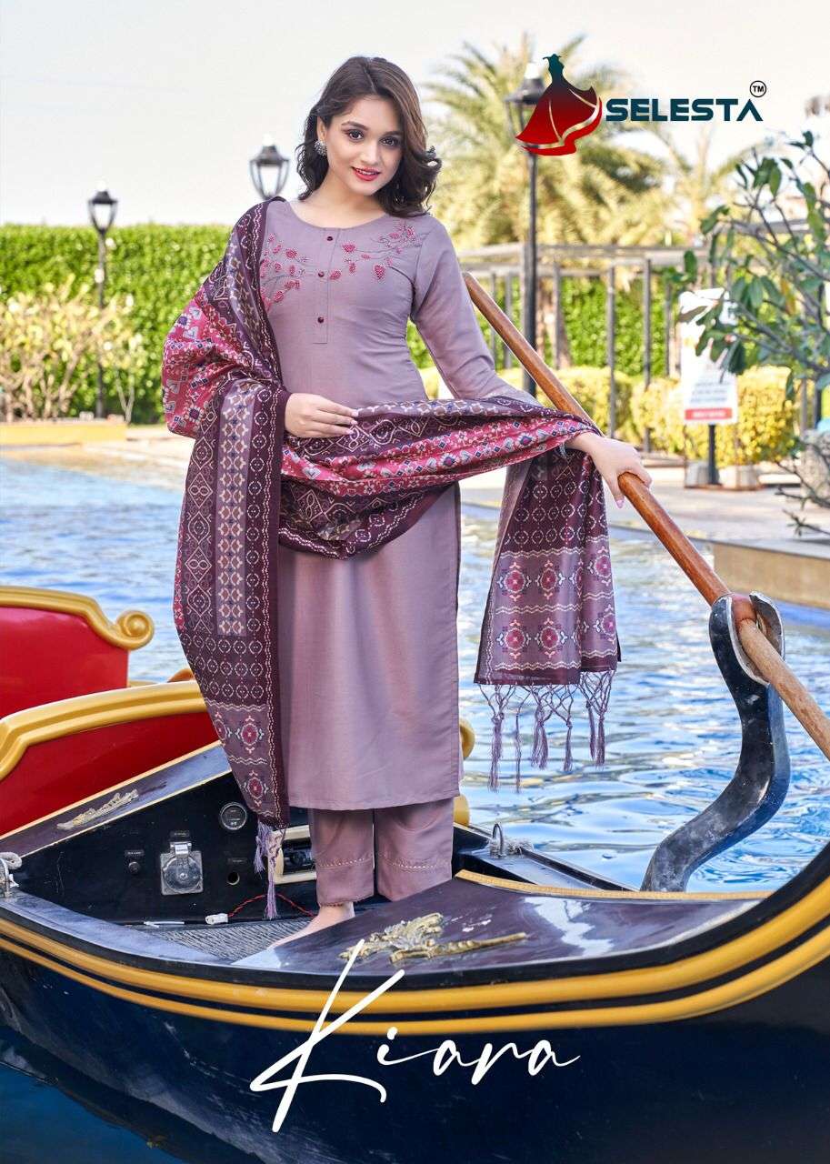 SELESTA KIARA SILK CLASSIC TRENDY LOOK TOP BOTTOM WITH DUPATTA CATALOG