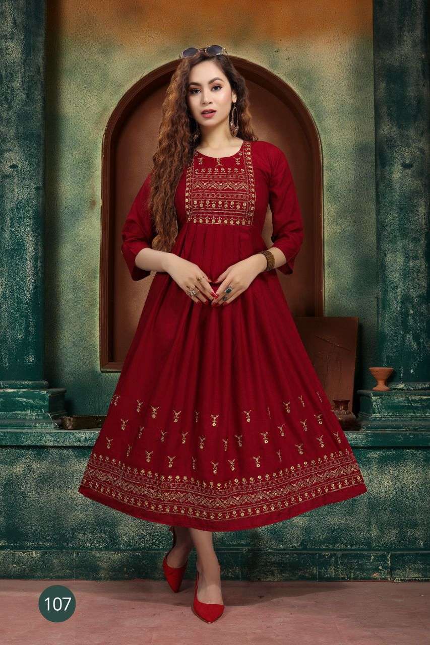 THE WOMENS THREAD ZARINA RAYON ATTRACTIVE LOOK KURTI CATALOG