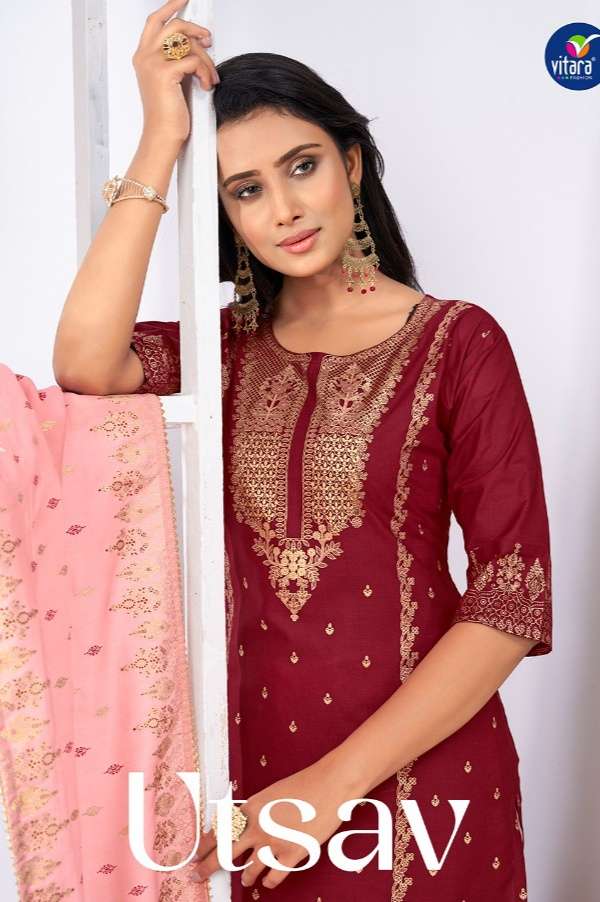 VITARA FASHION UTSAV COTTON ASTONISHING TOP WITH BOTTOM AND DUPATTA CATALOG