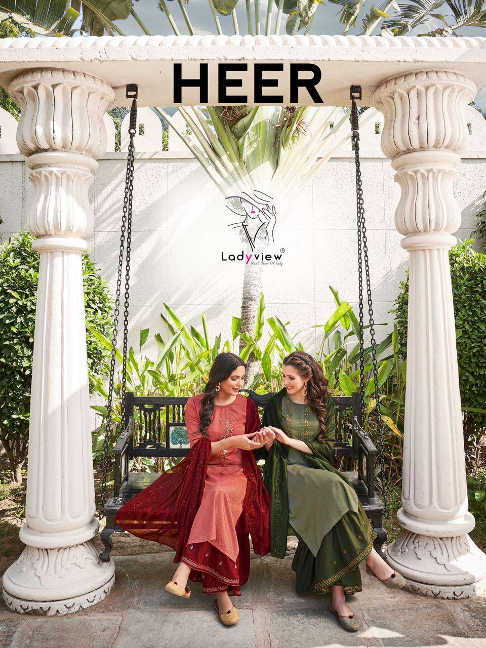 LADYVIEW HEER VISCOSE NEW AND MODERN STYLE TOP WITH SHARARA AND DUPATTA CATALOG