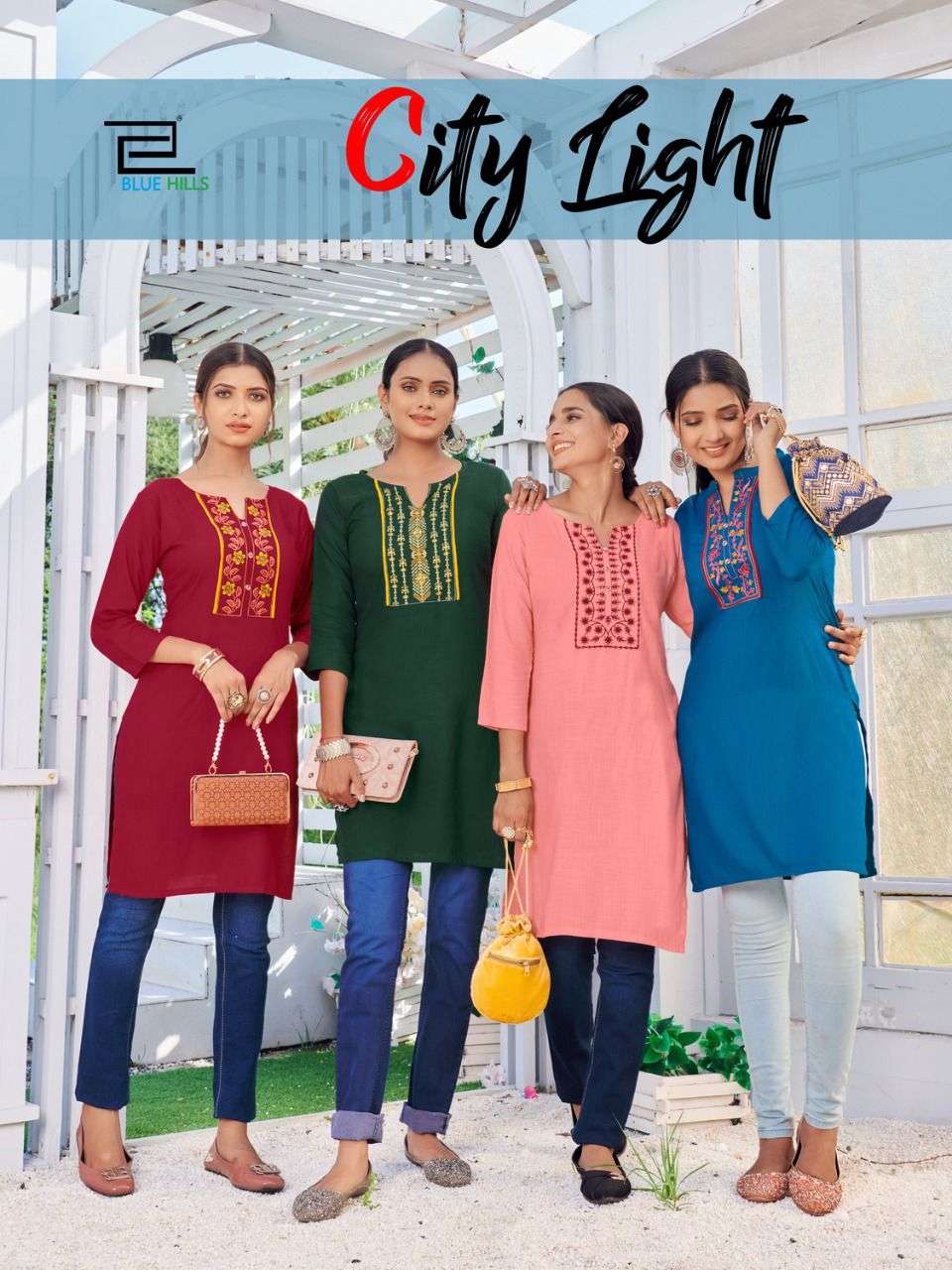 BLUE HILLS CITY LIGHT VOL 1 RAYON DECENT LOOK SHORT TOP CATALOG