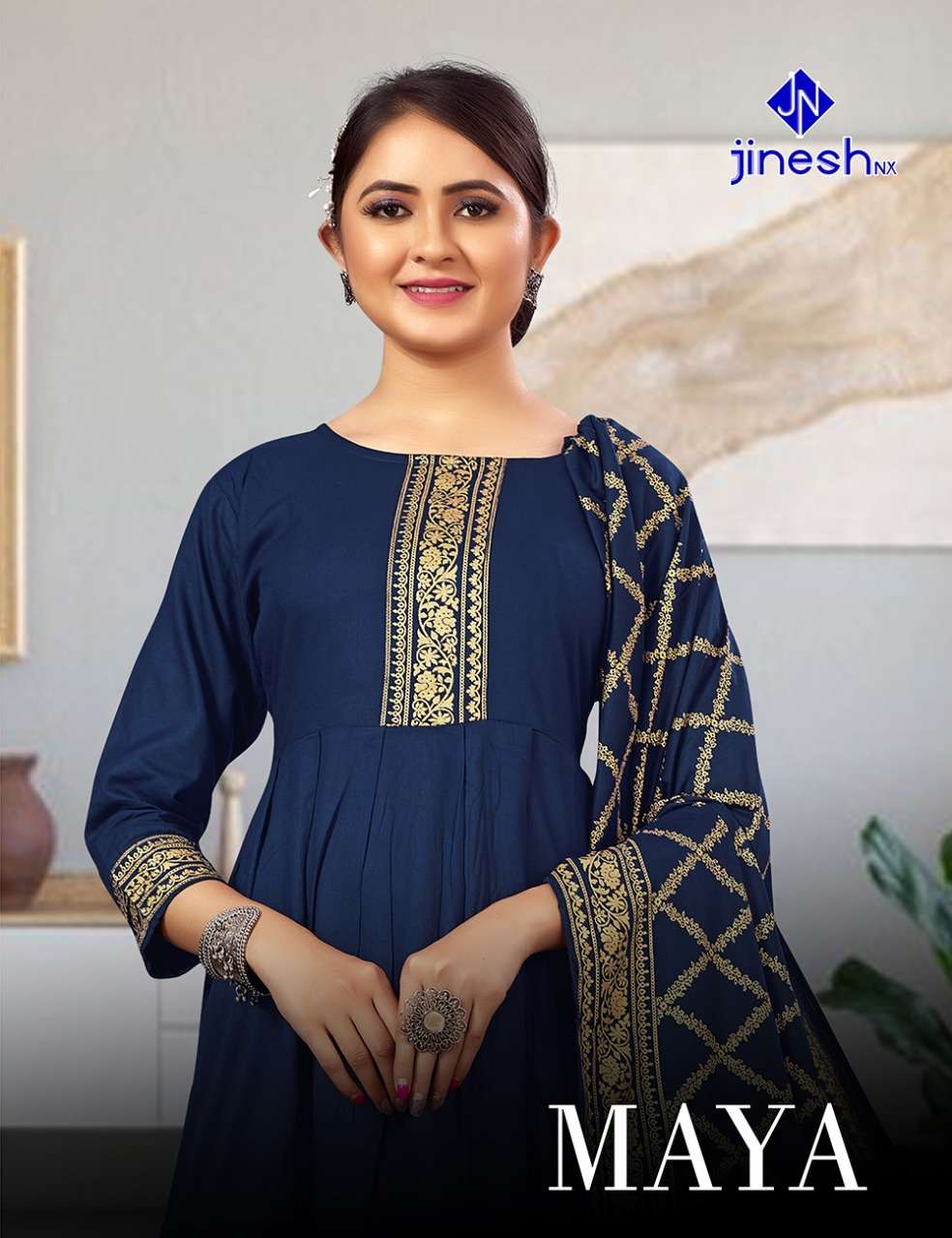 JINESH NX MAYA RAYON BEAUIFUL COLOURS KURTI WITH DUPATTA CATALOG