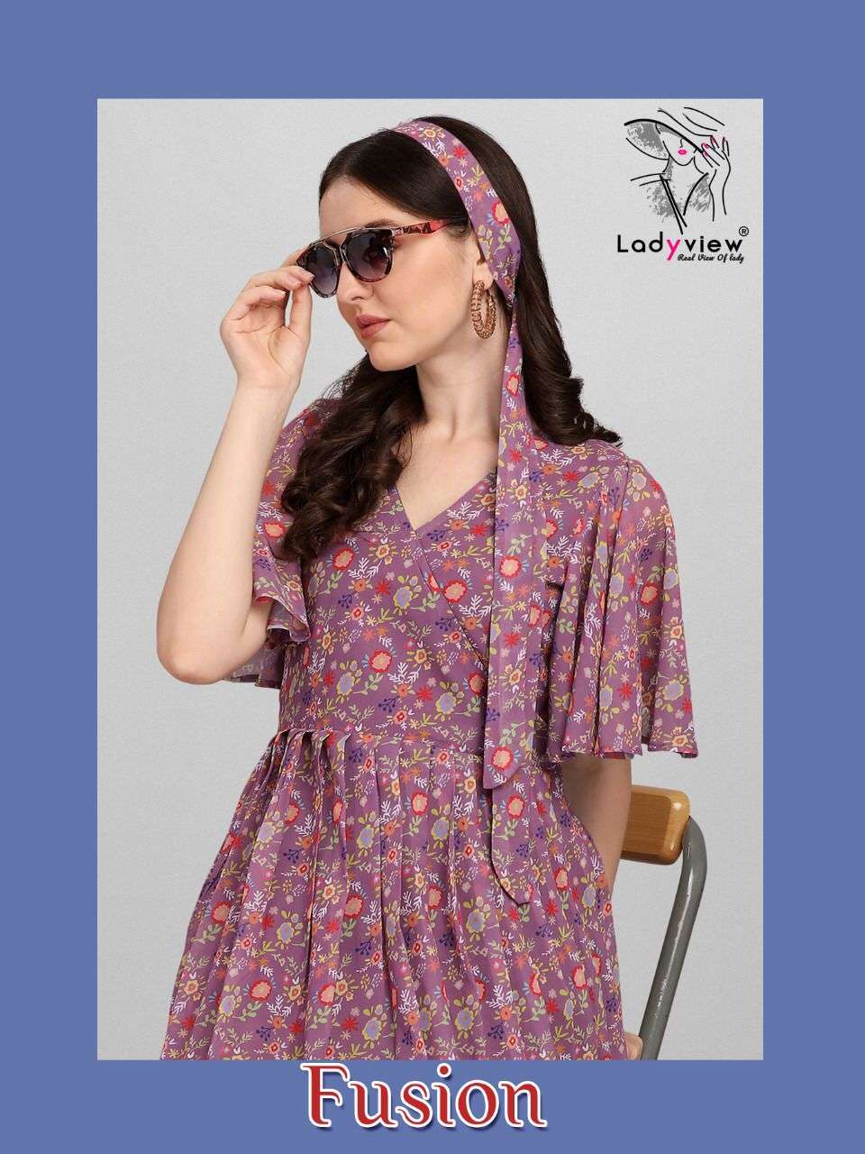 LADYVIEW FUSION GEORGETTE INNOVATIVE LOOK KURTI CATALOG