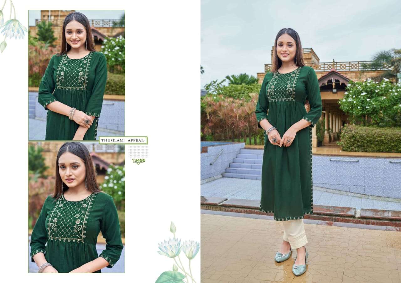 KALAROOP BY KAJREE CARBON RAYON SILK ATTRACTIVE LOOK KURTI CATALOG